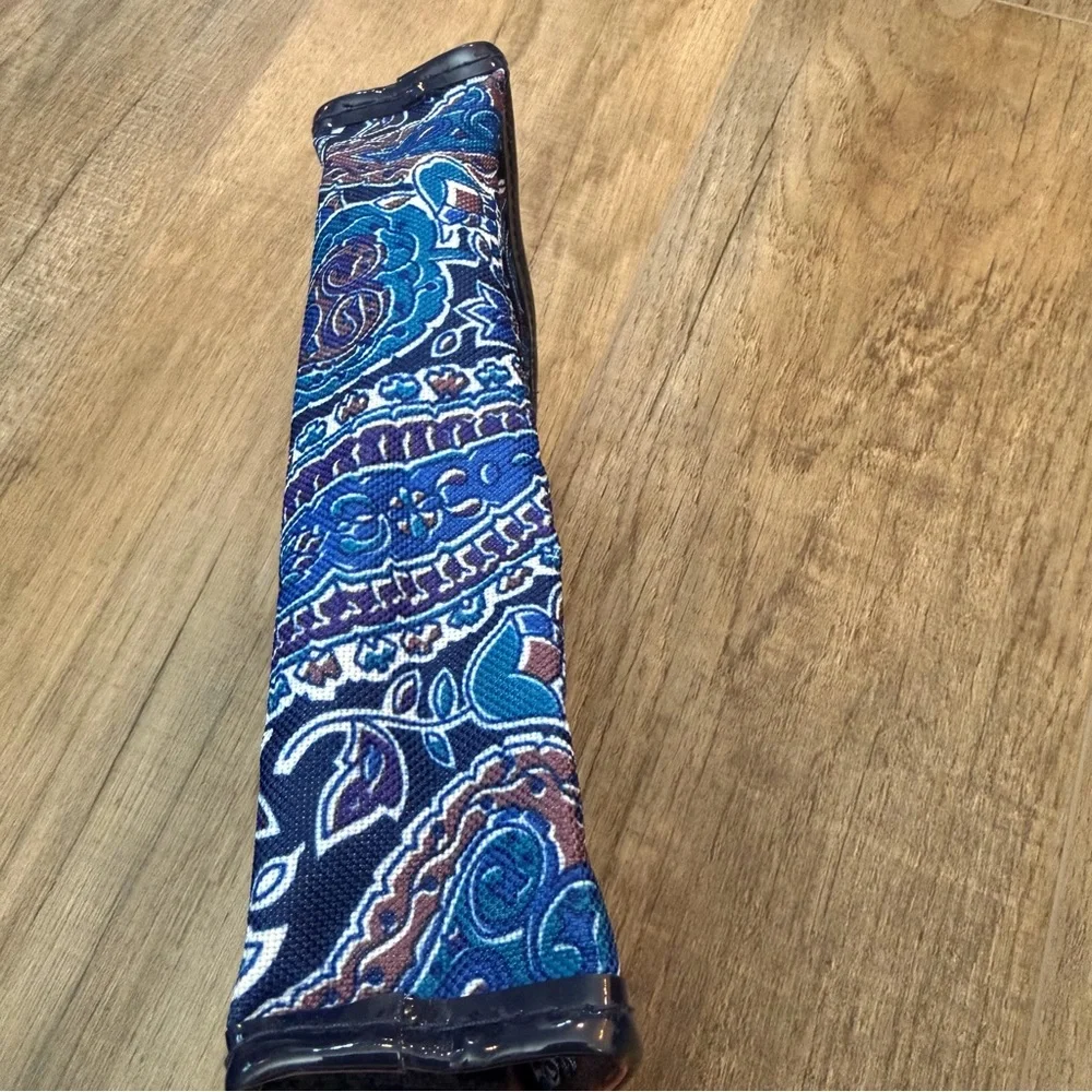Estée Lauder Blue Paisley Patterned Pouch Cosmetic Bag Zipper‎ Gold Pull Tab